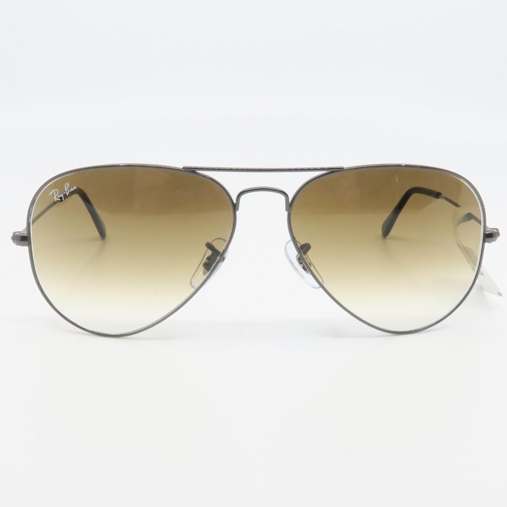 Ray-Ban RB 3025 004/51 58mm Gunmetal/Brown Gradient Aviator Metal Sunglasses - Picture 2 of 6